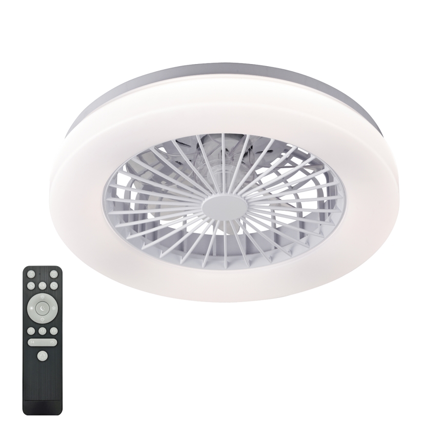 LED prigušivo stropno svjetlo s ventilatorom VENTELUX LED/24W/230V 3000/4000/6500K promjer 45 cm bijelo + daljinski upravljač