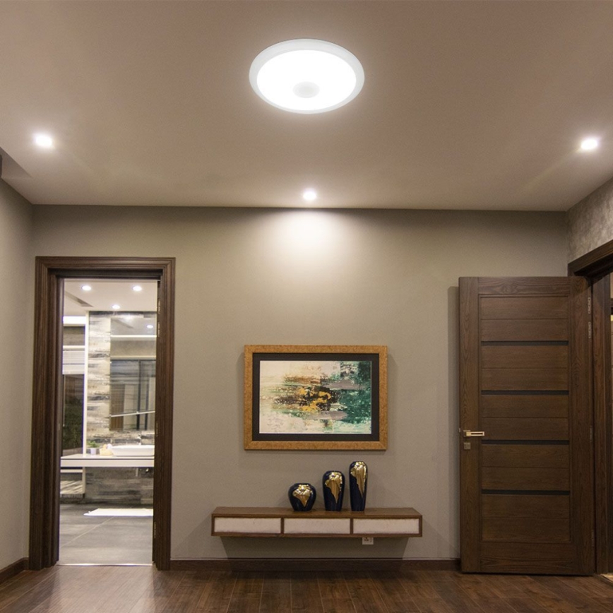 LED Stropna svjetiljka sa senzorom SAMSUNG CHIP LED/12W/230V 3000/4000/6000K pr. 29 cm bijela