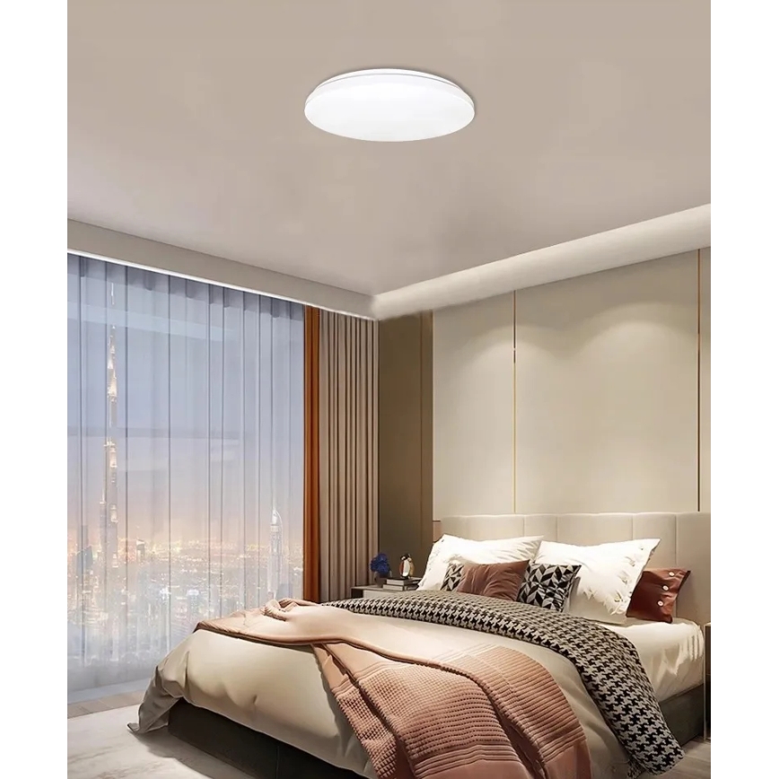 LED Stropna svjetiljka sa senzorom pohybu i soumraku LED/24W/230V 4000K pr. 32,5 cm bijela