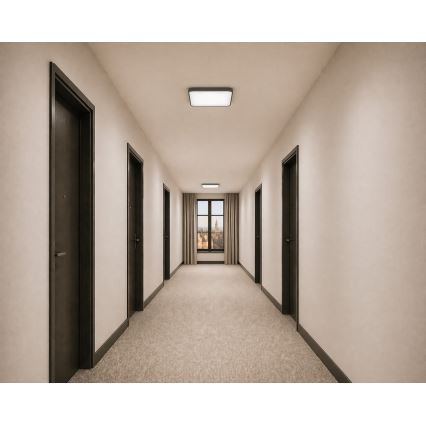 LED stropno svjetlo s detektorom pokreta i sumraka WILTON LED/24W/230V 4000K 33x33 cm antracit