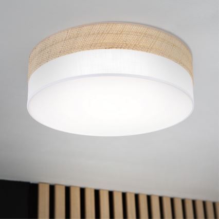 LED Stropna svjetiljka SIRJA BOHO LED/36W/230V 4000K pr. 45 cm bež/bijela
