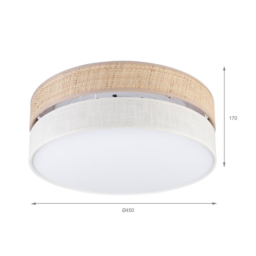 LED stropno svjetlo SIRJA BOHO LED/36W/230V 4000K Ø 45 cm bež/krem
