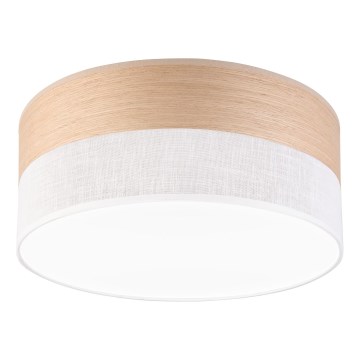 LED Stropna svjetiljka SIRJA WOOD LED/20W/230V pr. 35 cm bijela/hrast