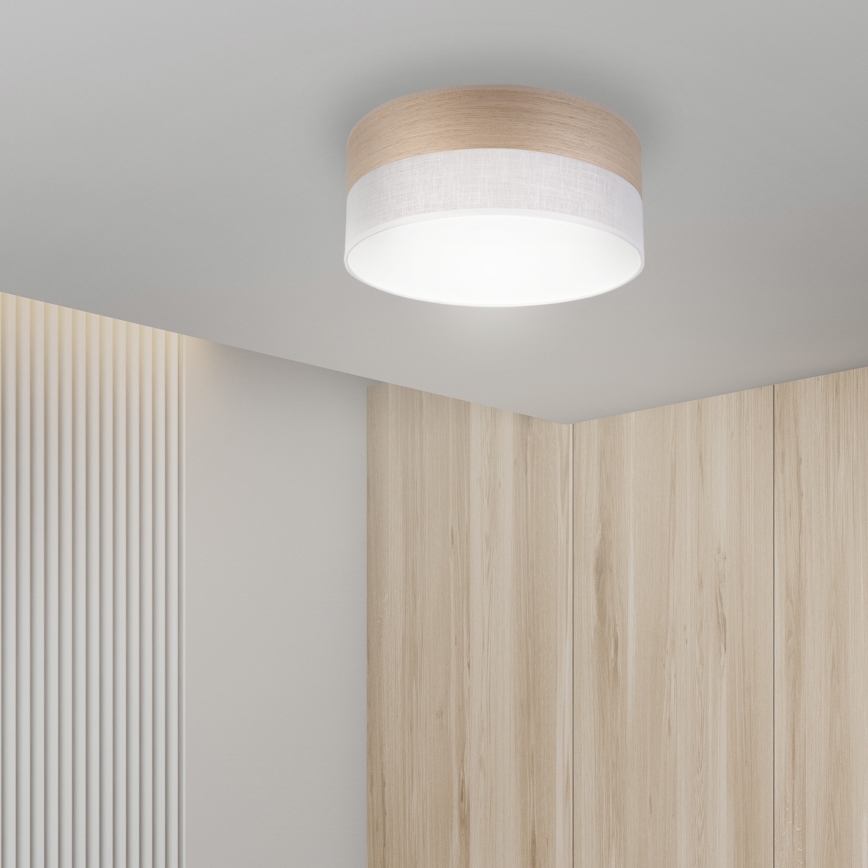 LED Stropna svjetiljka SIRJA WOOD LED/20W/230V pr. 35 cm bijela/hrast