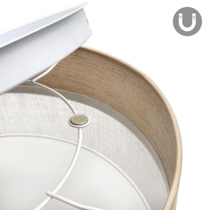 LED Stropna svjetiljka SIRJA WOOD LED/20W/230V pr. 35 cm bijela/hrast