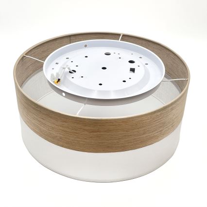 LED Stropna svjetiljka SIRJA WOOD LED/20W/230V pr. 35 cm bijela/hrast