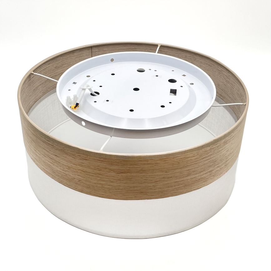 LED Stropna svjetiljka SIRJA WOOD LED/20W/230V pr. 35 cm bijela/hrast