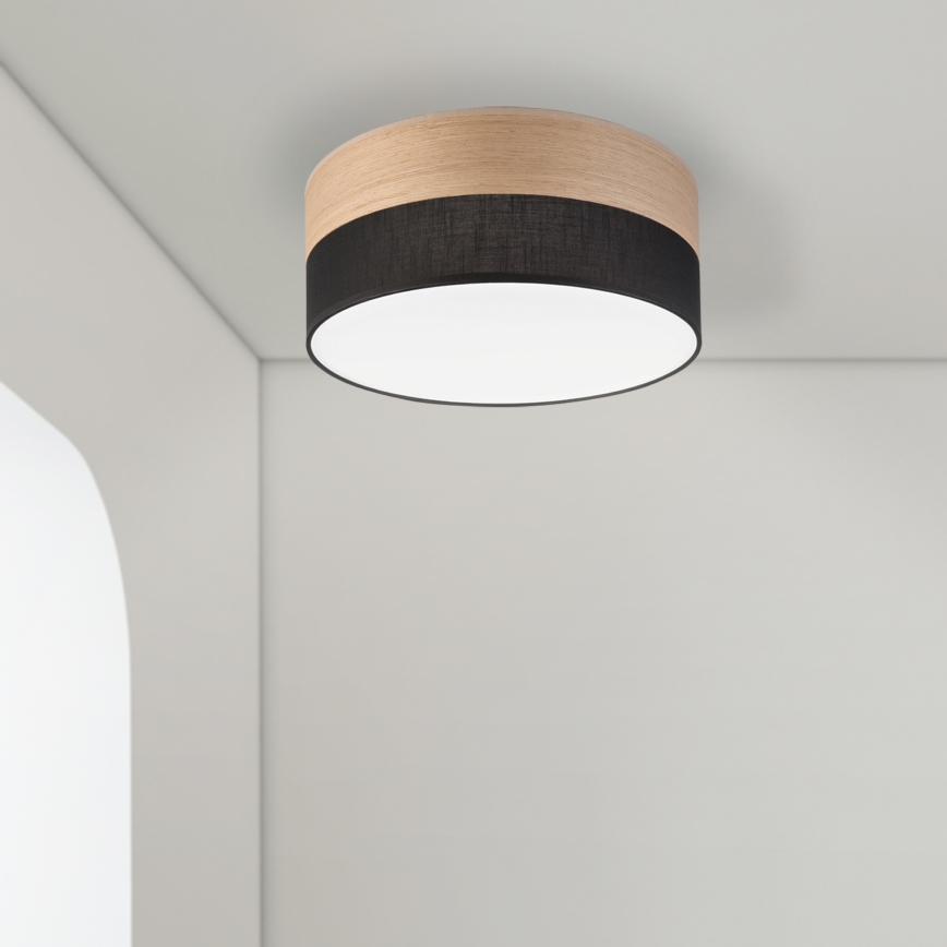 LED Stropna svjetiljka SIRJA WOOD LED/20W/230V pr. 35 cm crna/hrast