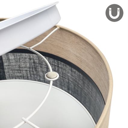 LED Stropna svjetiljka SIRJA WOOD LED/20W/230V pr. 35 cm crna/hrast