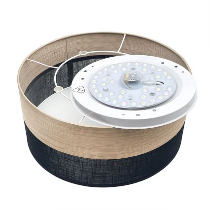 LED Stropna svjetiljka SIRJA WOOD LED/20W/230V pr. 35 cm crna/hrast