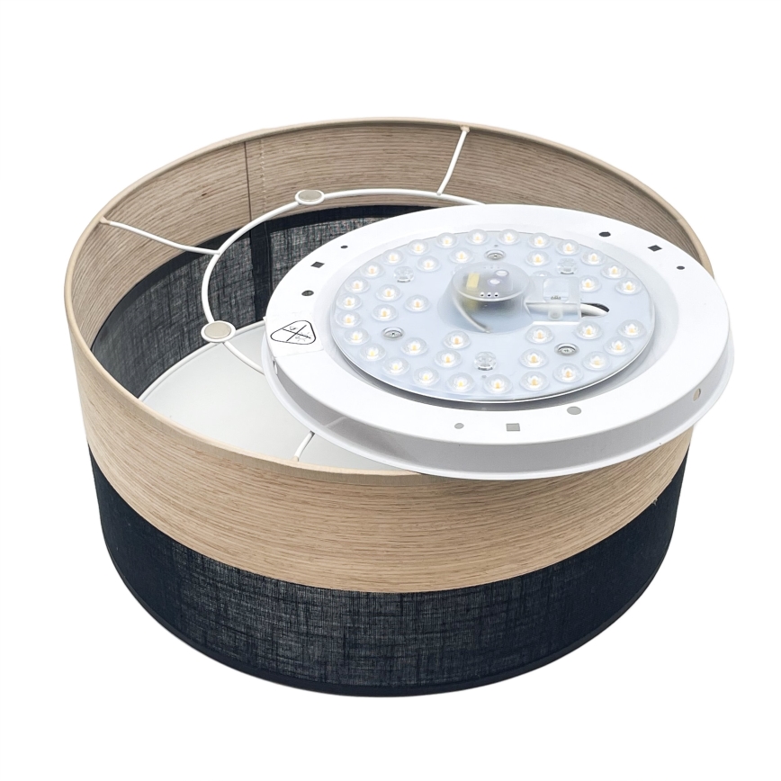 LED Stropna svjetiljka SIRJA WOOD LED/20W/230V pr. 35 cm crna/hrast