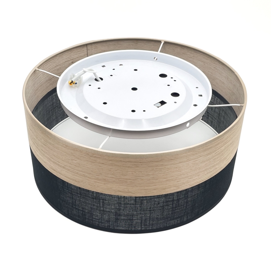LED Stropna svjetiljka SIRJA WOOD LED/20W/230V pr. 35 cm crna/hrast