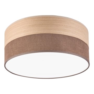 LED Stropna svjetiljka SIRJA WOOD LED/20W/230V pr. 35 cm smeđa/hrast