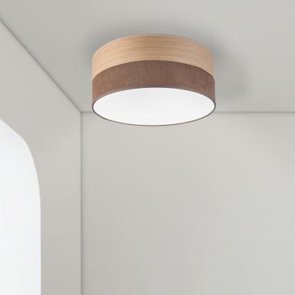 LED Stropna svjetiljka SIRJA WOOD LED/20W/230V pr. 35 cm smeđa/hrast
