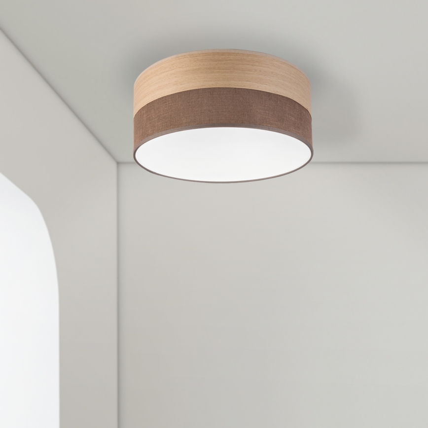 LED Stropna svjetiljka SIRJA WOOD LED/20W/230V pr. 35 cm smeđa/hrast