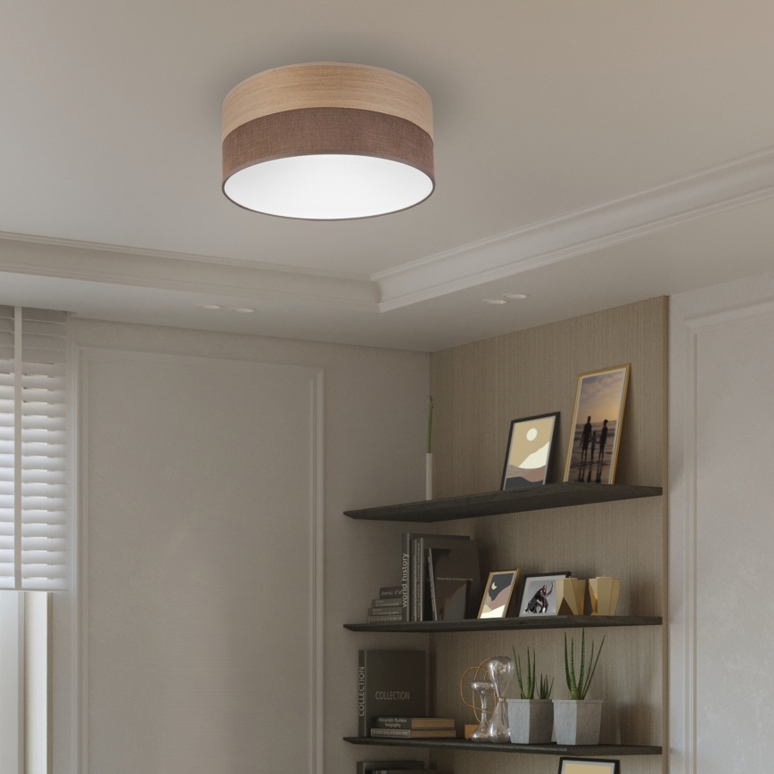 LED Stropna svjetiljka SIRJA WOOD LED/20W/230V pr. 35 cm smeđa/hrast