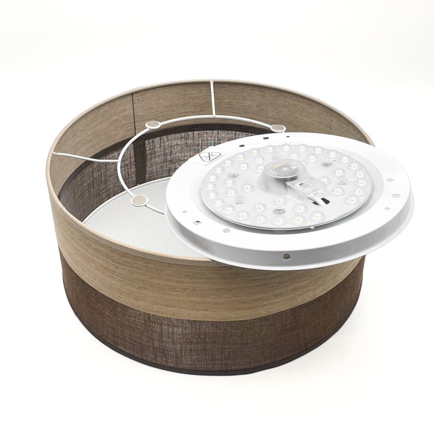 LED Stropna svjetiljka SIRJA WOOD LED/20W/230V pr. 35 cm smeđa/hrast