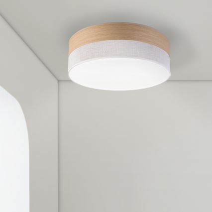 LED Stropna svjetiljka SIRJA WOOD LED/36W/230V pr. 45 cm bijela/hrast