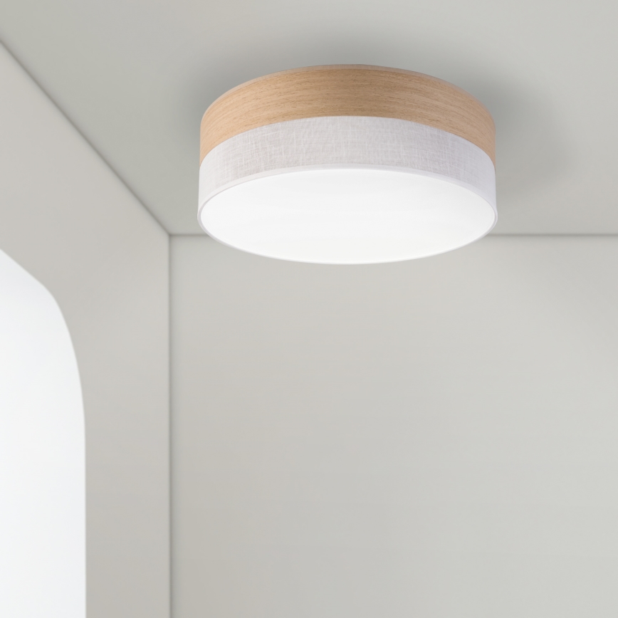 LED Stropna svjetiljka SIRJA WOOD LED/36W/230V pr. 45 cm bijela/hrast