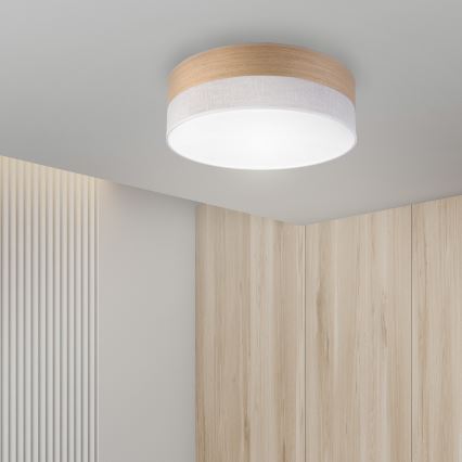 LED Stropna svjetiljka SIRJA WOOD LED/36W/230V pr. 45 cm bijela/hrast