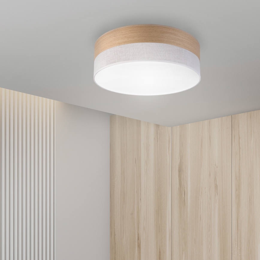 LED Stropna svjetiljka SIRJA WOOD LED/36W/230V pr. 45 cm bijela/hrast