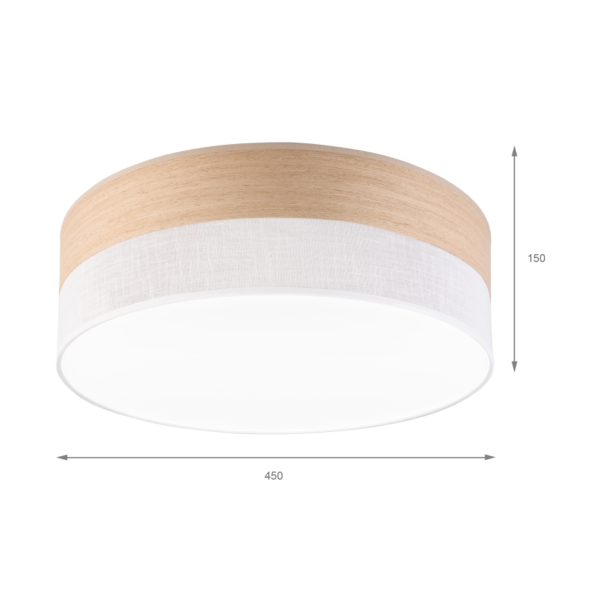LED Stropna svjetiljka SIRJA WOOD LED/36W/230V pr. 45 cm bijela/hrast