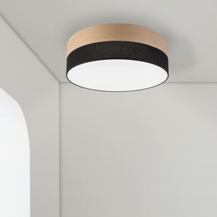 LED Stropna svjetiljka SIRJA WOOD LED/36W/230V pr. 45 cm crna/hrast