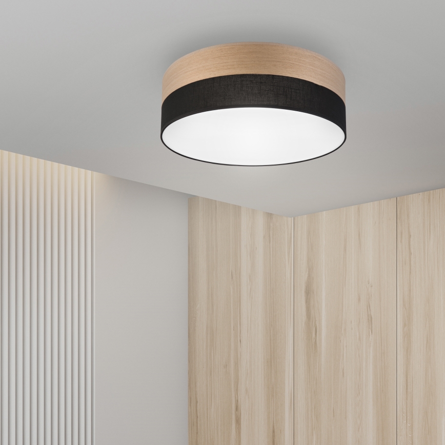 LED Stropna svjetiljka SIRJA WOOD LED/36W/230V pr. 45 cm crna/hrast