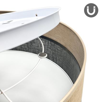 LED Stropna svjetiljka SIRJA WOOD LED/36W/230V pr. 45 cm crna/hrast