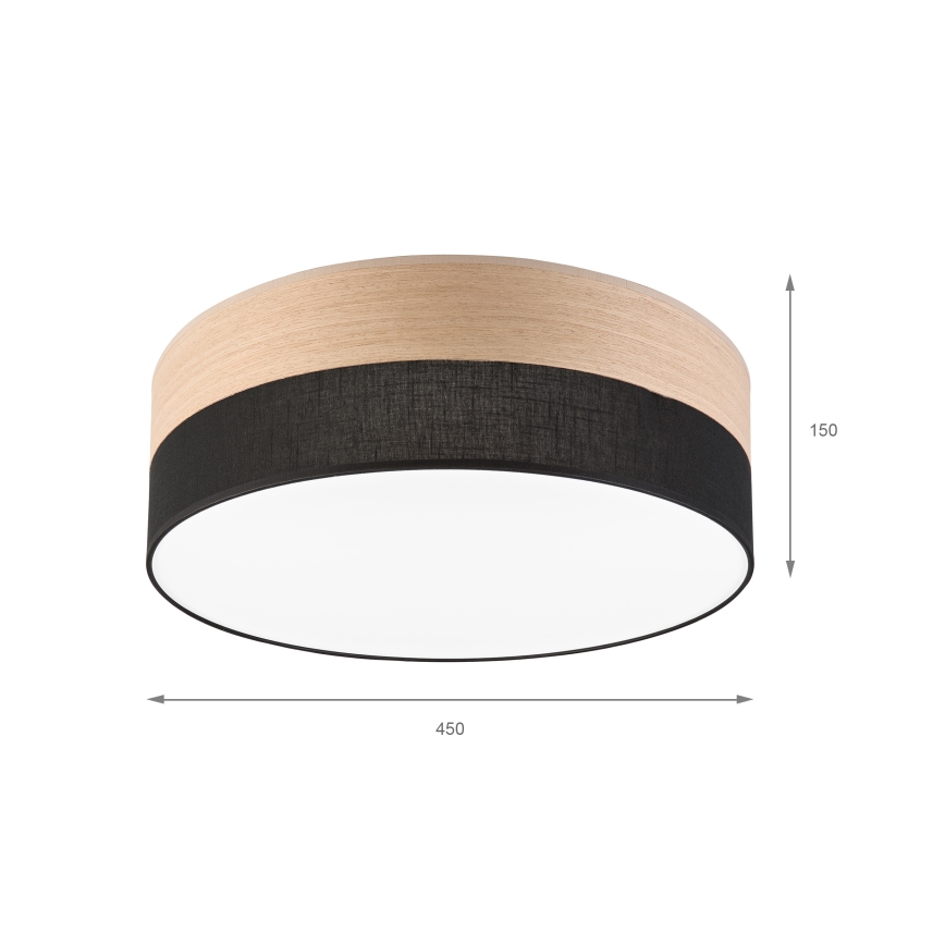 LED Stropna svjetiljka SIRJA WOOD LED/36W/230V pr. 45 cm crna/hrast