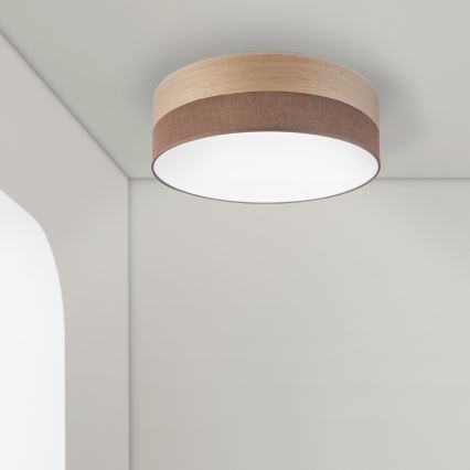LED Stropna svjetiljka SIRJA WOOD LED/36W/230V pr. 45 cm smeđa/hrast