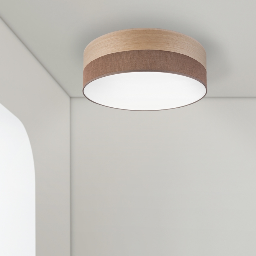 LED Stropna svjetiljka SIRJA WOOD LED/36W/230V pr. 45 cm smeđa/hrast