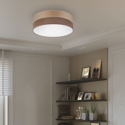 LED Stropna svjetiljka SIRJA WOOD LED/36W/230V pr. 45 cm smeđa/hrast