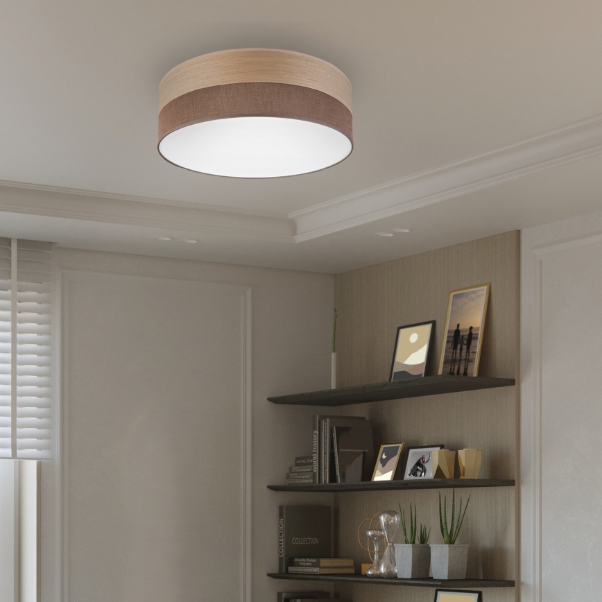 LED Stropna svjetiljka SIRJA WOOD LED/36W/230V pr. 45 cm smeđa/hrast