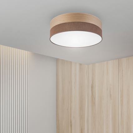 LED Stropna svjetiljka SIRJA WOOD LED/36W/230V pr. 45 cm smeđa/hrast