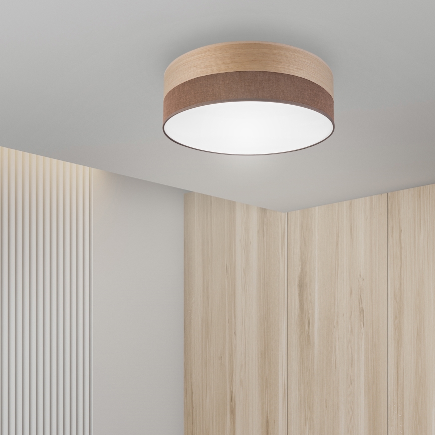 LED Stropna svjetiljka SIRJA WOOD LED/36W/230V pr. 45 cm smeđa/hrast