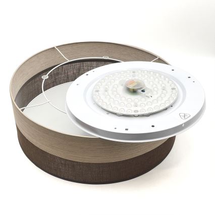 LED Stropna svjetiljka SIRJA WOOD LED/36W/230V pr. 45 cm smeđa/hrast