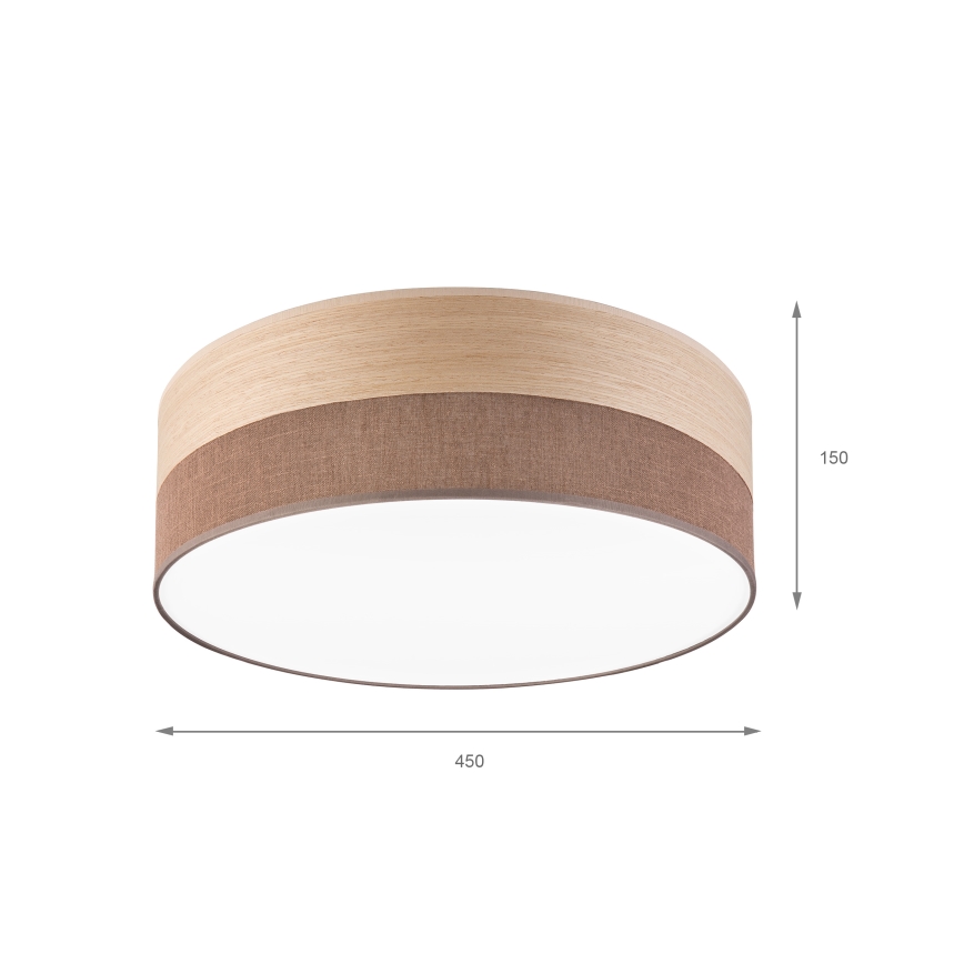 LED Stropna svjetiljka SIRJA WOOD LED/36W/230V pr. 45 cm smeđa/hrast