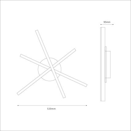 LED stropna svjetiljka STICK LED/12W/230V crna
