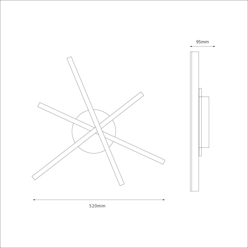 LED stropna svjetiljka STICK LED/12W/230V crna