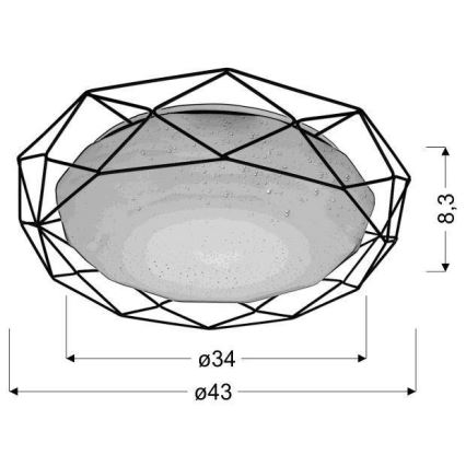 LED Stropna svjetiljka SVEN LED/24/230V crna