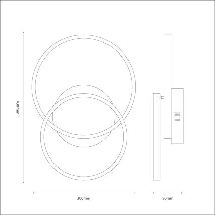 LED stropna svjetiljka TITANO LED/12W/230V crna