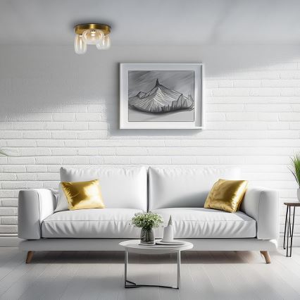 LED Stropna svjetiljka VASO LED/12W/230V pr. 42 cm zlatna/dimna