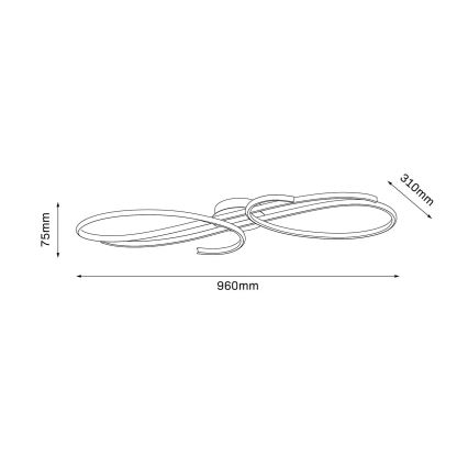 LED stropna svjetiljka VIOLIN LED/40W/230V crna