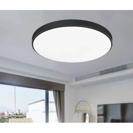 LED stropna svjetiljka za kupaonicu CARTER LED/12W/230V 6000K IP44 Ø 22 cm crna