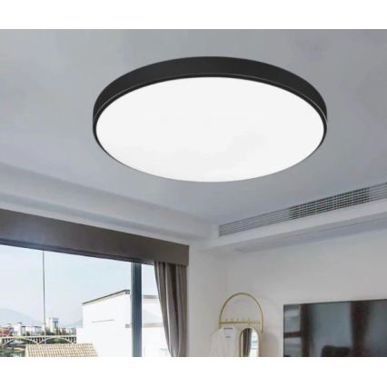 LED stropna svjetiljka za kupaonicu CARTER LED/12W/230V 6000K IP44 Ø 22 cm crna
