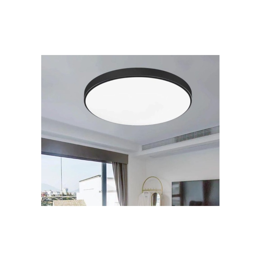 LED stropna svjetiljka za kupaonicu CARTER LED/12W/230V 6000K IP44 Ø 22 cm crna