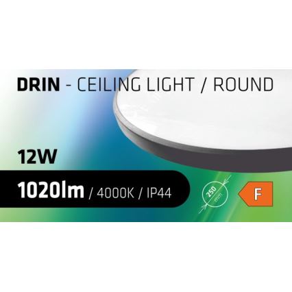 LED Stropna svjetiljka za kupaonicu CIRCLE LED/12W/230V 4000K pr. 25 cm IP44 crna