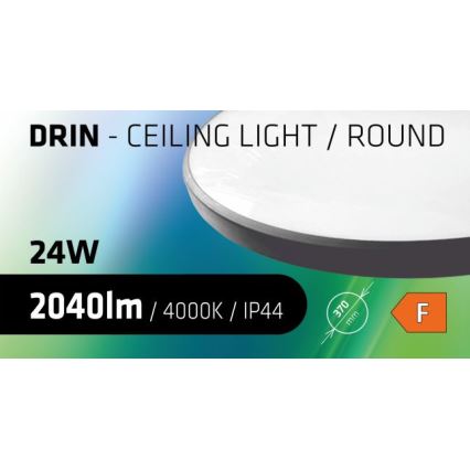 LED Stropna svjetiljka za kupaonicu CIRCLE LED/24W/230V 4000K pr. 37 cm IP44 crna