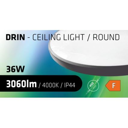 LED Stropna svjetiljka za kupaonicu CIRCLE LED/36W/230V 4000K pr. 45 cm IP44 crna